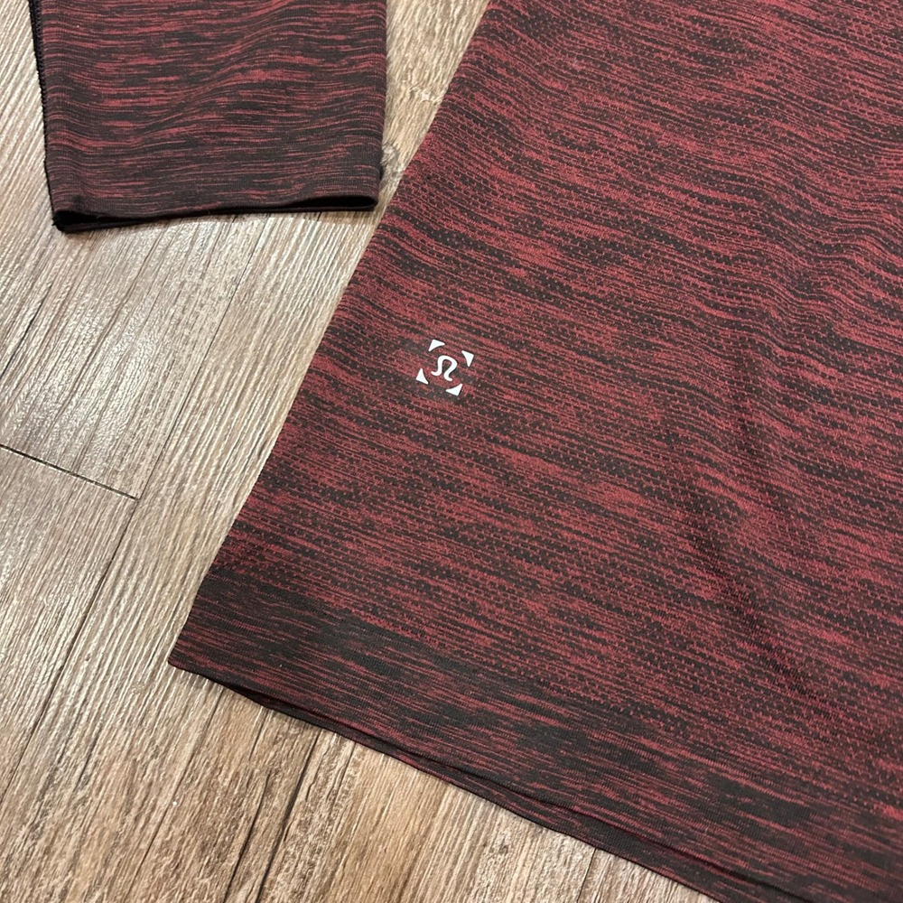 Lululemon Metal Vent Tech Henley Long Sleeve Shirt Maroon Men Large - Picture 6 of 6